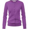 imageGRACE KARIN Womens Long Sleeve Button Down Crew Neck Classic Sweater Knit CardiganViolet