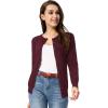 imageGRACE KARIN Womens Long Sleeve Button Down Crew Neck Classic Sweater Knit CardiganWine Red