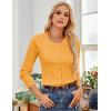 imageGRACE KARIN Womens Long Sleeve Button Down Crew Neck Classic Sweater Knit CardiganYellow Orange