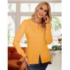 imageGRACE KARIN Womens Long Sleeve Button Down Crew Neck Classic Sweater Knit CardiganYellow Orange