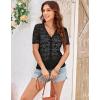 imageGRACE KARIN Womens Summer Short Sleeve Lightweight Cardigan V Neck Hollow Out Sweater 2025 Trendy Button Down Knit TopsBlack