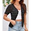 imageGRACE KARIN Womens Summer Short Sleeve Lightweight Cardigan V Neck Hollow Out Sweater 2025 Trendy Button Down Knit TopsBlack