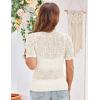 imageGRACE KARIN Womens Summer Short Sleeve Lightweight Cardigan V Neck Hollow Out Sweater 2025 Trendy Button Down Knit TopsIvory White