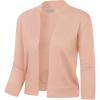 imageGRACE KARIN Womens 34 Sleeve Cropped Cardigan Knit Sweaters Lightweight Open Front Shrug Bolero S3XLPeach Pink