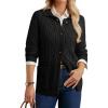 imageGRACE KARIN Womens Fall Long Sleeve Cable Knit Sweater Jacket Button Up Warm Chunky Cardigan Sweaters for Women TrendyBlack