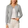 imageGRACE KARIN Womens Long Sleeve Button Down Crew Neck Classic Sweater Knit CardiganGray
