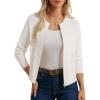 imageGRACE KARIN Womens Long Sleeve Zip Up Cardigan Sweaters Lightweight Zip Up Sweaters Casual Jackets Knitted SweatershirtsIvory White
