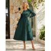 imageGRACE KARIN 2025 Fall Womens Long Sleeve Midi Dresses Patchwork Ribbed Knit Button Casual Flowy Dresses Pockets DailyDark Green