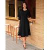 imageGRACE KARIN 2025 Wear to Work Dress for Women A Line Midi Fit 34 Sleeve Church Round Neck Business DressesBlack