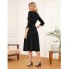 imageGRACE KARIN 2025 Wear to Work Dress for Women A Line Midi Fit 34 Sleeve Church Round Neck Business DressesBlack