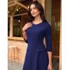 imageGRACE KARIN 2025 Wear to Work Dress for Women A Line Midi Fit 34 Sleeve Church Round Neck Business DressesNavy