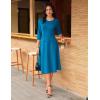 imageGRACE KARIN 2025 Wear to Work Dress for Women A Line Midi Fit 34 Sleeve Church Round Neck Business DressesTurquoise Blue