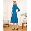 imageGRACE KARIN 2025 Wear to Work Dress for Women A Line Midi Fit 34 Sleeve Church Round Neck Business DressesTurquoise Blue