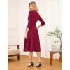 imageGRACE KARIN 2025 Wear to Work Dress for Women A Line Midi Fit 34 Sleeve Church Round Neck Business DressesWine Red