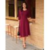 imageGRACE KARIN 2025 Wear to Work Dress for Women A Line Midi Fit 34 Sleeve Church Round Neck Business DressesWine Red