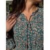 imageGRACE KARIN 2025 Womens Summer Floral Midi Dress Boho Long Sleeve V Neck Ruffle Casual A Line Flowy Dresses with PocketGreen Floral