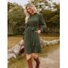 imageGRACE KARIN Fall Dresses for Women 2025 Casual Long Sleeve Crew Neck Ribbed Belted Dresses with PocketArmy Green