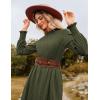 imageGRACE KARIN Fall Dresses for Women 2025 Casual Long Sleeve Crew Neck Ribbed Belted Dresses with PocketArmy Green