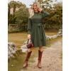 imageGRACE KARIN Fall Dresses for Women 2025 Casual Long Sleeve Crew Neck Ribbed Belted Dresses with PocketArmy Green