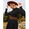 imageGRACE KARIN Fall Dresses for Women 2025 Casual Long Sleeve Crew Neck Ribbed Belted Dresses with PocketBlack