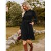 imageGRACE KARIN Fall Dresses for Women 2025 Casual Long Sleeve Crew Neck Ribbed Belted Dresses with PocketBlack