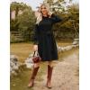 imageGRACE KARIN Fall Dresses for Women 2025 Casual Long Sleeve Crew Neck Ribbed Belted Dresses with PocketBlack