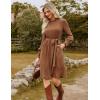 imageGRACE KARIN Fall Dresses for Women 2025 Casual Long Sleeve Crew Neck Ribbed Belted Dresses with PocketBrown