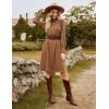 imageGRACE KARIN Fall Dresses for Women 2025 Casual Long Sleeve Crew Neck Ribbed Belted Dresses with PocketBrown