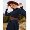 imageGRACE KARIN Fall Dresses for Women 2025 Casual Long Sleeve Crew Neck Ribbed Belted Dresses with PocketNavy Blue