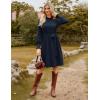 imageGRACE KARIN Fall Dresses for Women 2025 Casual Long Sleeve Crew Neck Ribbed Belted Dresses with PocketNavy Blue