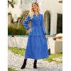 imageGRACE KARIN Long Sleeve Dress for Women 2025 Fall V Neck Tiered ALine Dress Casual Work Maxi Dresses with PocketsBlue