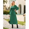 imageGRACE KARIN Long Sleeve Dress for Women 2025 Fall V Neck Tiered ALine Dress Casual Work Maxi Dresses with PocketsGreen