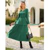 imageGRACE KARIN Long Sleeve Dress for Women 2025 Fall V Neck Tiered ALine Dress Casual Work Maxi Dresses with PocketsGreen