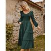 imageGRACE KARIN Long Sleeve Dresses for Women 2025 Fall Outfits Puff Crewneck Wedding Guest Casual Dresses with PocketsDark Green