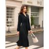 imageGRACE KARIN Womens 2025 Fall Long Sleeve Dress Casual V Neck Pleated A Line Flowy Midi DressesBlack