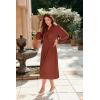imageGRACE KARIN Womens 2025 Fall Long Sleeve Dress Casual V Neck Pleated A Line Flowy Midi DressesOrange
