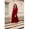 imageGRACE KARIN Womens 2025 Fall Long Sleeve Dress Casual V Neck Pleated A Line Flowy Midi DressesWine Red