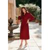 imageGRACE KARIN Womens 2025 Fall Long Sleeve Dress Casual V Neck Pleated A Line Flowy Midi DressesWine Red