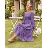 imageGRACE KARIN Womens 2025 Fall Long Sleeve Maxi Dress Floral Wedding Guest Dress Smocked Flowy Tiered Dresses with PocketsPurple