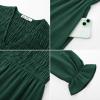 imageGRACE KARIN Womens 2025 Fall Long Sleeve Maxi Dresses Smocked V Neck Flowy Casual Dress with Pockets Wedding GuestDark Green