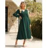 imageGRACE KARIN Womens 2025 Fall Long Sleeve Maxi Dresses Smocked V Neck Flowy Casual Dress with Pockets Wedding GuestDark Green