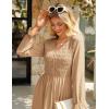 imageGRACE KARIN Womens 2025 Fall Long Sleeve Maxi Dresses Smocked V Neck Flowy Casual Dress with Pockets Wedding GuestKhaki