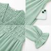 imageGRACE KARIN Womens 2025 Fall Long Sleeve Maxi Dresses Smocked V Neck Flowy Casual Dress with Pockets Wedding GuestLight Green