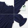 imageGRACE KARIN Womens 2025 Fall Long Sleeve Maxi Dresses Smocked V Neck Flowy Casual Dress with Pockets Wedding GuestNavy
