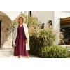 imageGRACE KARIN Womens 2025 Fall Long Sleeve Maxi Dresses Smocked V Neck Flowy Casual Dress with Pockets Wedding GuestWine Red