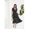 imageGRACE KARIN Womens 2025 Floral Summer Long Midi Dress V Neck Short Sleeve Ruffle Tiered Layered Boho Swing DressesBlack Floral