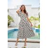 imageGRACE KARIN Womens 2025 Floral Summer Long Midi Dress V Neck Short Sleeve Ruffle Tiered Layered Boho Swing DressesBlackwhite Floral