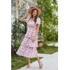 imageGRACE KARIN Womens 2025 Floral Summer Long Midi Dress V Neck Short Sleeve Ruffle Tiered Layered Boho Swing DressesPink Floral