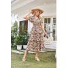 imageGRACE KARIN Womens 2025 Floral Summer Long Midi Dress V Neck Short Sleeve Ruffle Tiered Layered Boho Swing DressesSunflower
