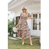imageGRACE KARIN Womens 2025 Floral Summer Long Midi Dress V Neck Short Sleeve Ruffle Tiered Layered Boho Swing DressesSunflower